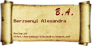 Berzsenyi Alexandra névjegykártya
