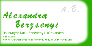 alexandra berzsenyi business card